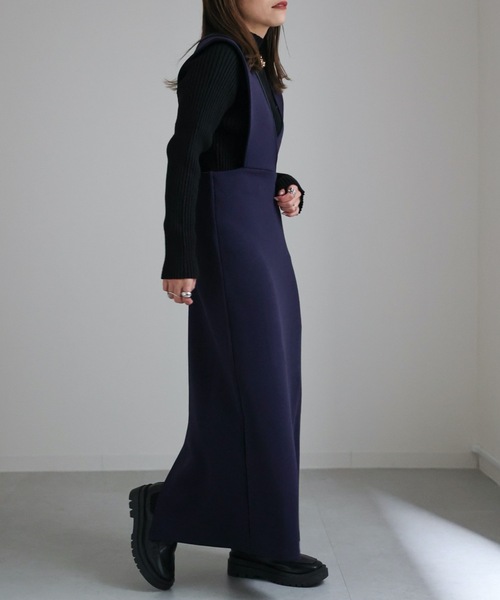 ap retro（アプレトロ）の「ワイドサスジャンパースカート（ジャンパースカート・レディース・グレイッシュブルー/アイボリー/ブラック/ネイビー・FREE）」の18枚目の写真