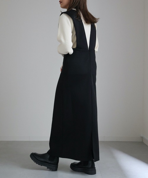ap retro（アプレトロ）の「ワイドサスジャンパースカート（ジャンパースカート・レディース・グレイッシュブルー/アイボリー/ブラック/ネイビー・FREE）」の5枚目の写真
