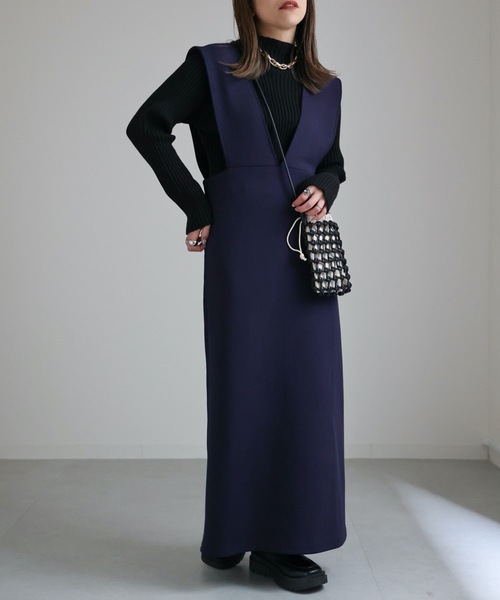 ap retro（アプレトロ）の「ワイドサスジャンパースカート（ジャンパースカート・レディース・グレイッシュブルー/アイボリー/ブラック/ネイビー・FREE）」の13枚目の写真