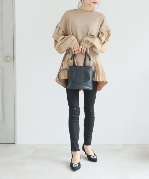 セール】ポインテッドトゥビジューバックルモチーフパンプス（パンプス