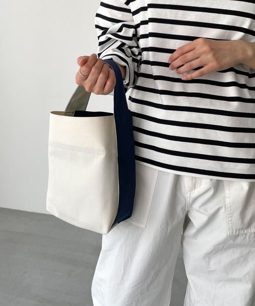 CANAL JEAN（キャナルジーン）の「RED CHOP WORKS(レッドチョップワークス) ワイドハンドトートBAG Small（トートバッグ・レディース・カーキ/ネイビー・ONE SIZE）」の8枚目の写真