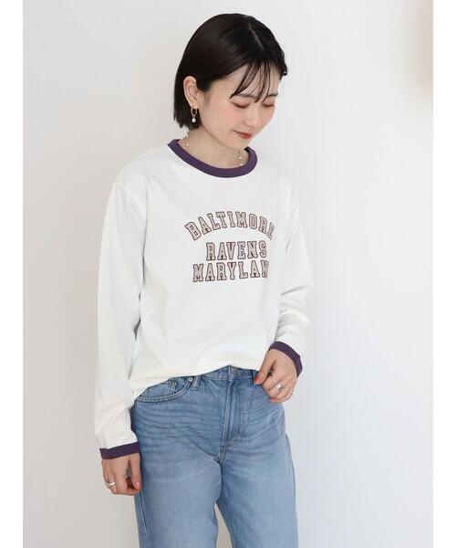 AMERICAN HOLIC（アメリカンホリック）の「リンガーロゴカットプルオーバー（Tシャツ/カットソー・レディース・パープル/オレンジ/グリーン・M/L）」の8枚目の写真