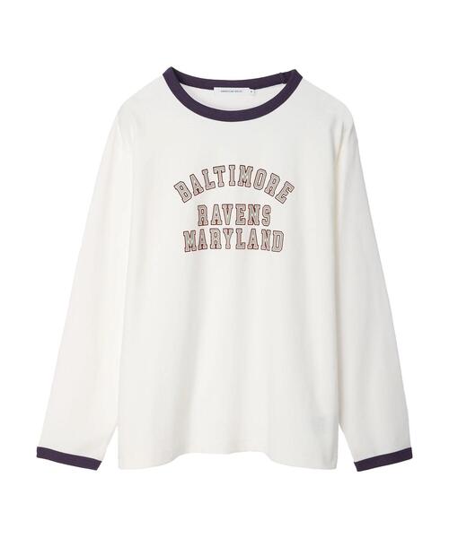 AMERICAN HOLIC（アメリカンホリック）の「リンガーロゴカットプルオーバー（Tシャツ/カットソー・レディース・パープル/オレンジ/グリーン・M/L）」の19枚目の写真