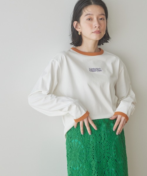 AMERICAN HOLIC（アメリカンホリック）の「リンガーロゴカットプルオーバー（Tシャツ/カットソー・レディース・パープル/オレンジ/グリーン・M/L）」の3枚目の写真