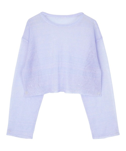miette(ミエット)の「グラデーションシアーショートニット(ニット/セーター・レディース・パープル/オレンジ/グリーン・FREE)」の7枚目の写真