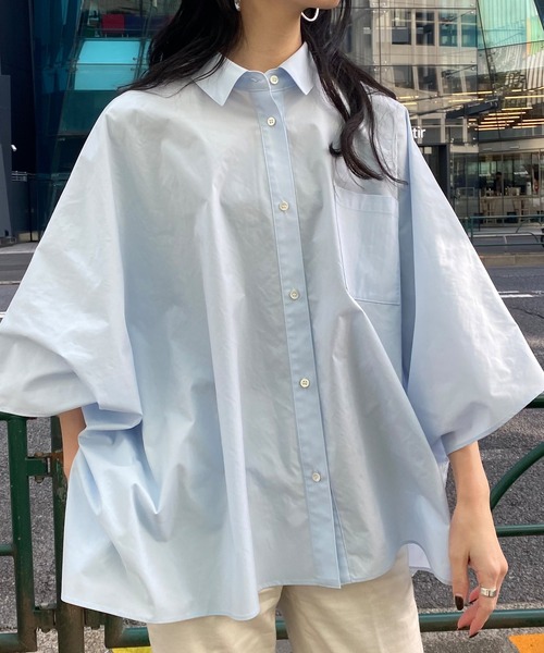 russet（ラシット）の「ポンチョシャツ(KS-066)（シャツ/ブラウス・レディース・サックスブルー/ブラック/ホワイト・FREE）」の21枚目の写真