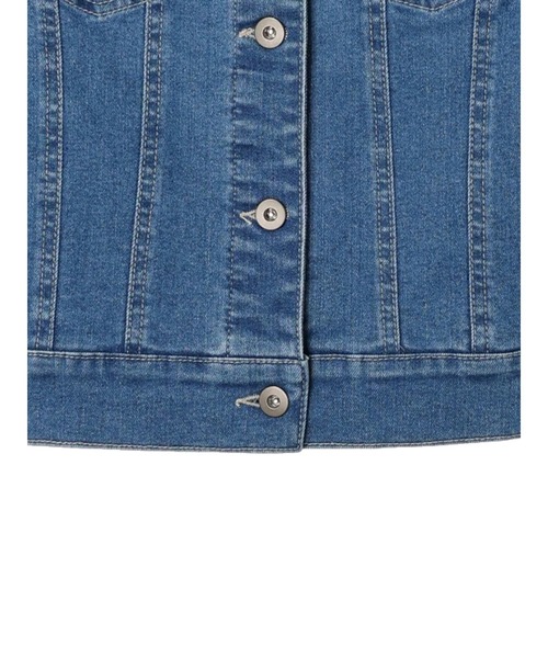 YECCA VECCA(イェッカヴェッカ)の「ノーカラーストレッチGジャン(デニムジャケット・レディース・インディゴブルー/ライトインディゴブルー・S/M)」の22枚目の写真