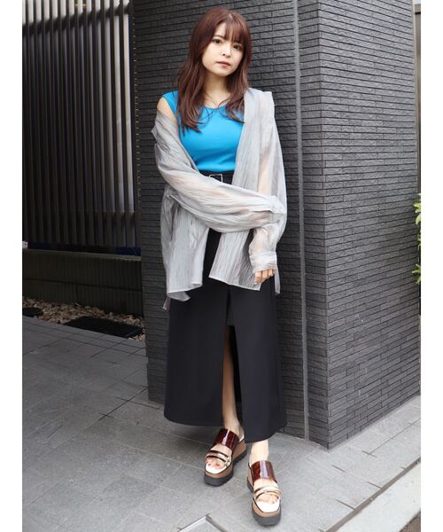 MURUA（ムルーア）の「バッククロスタンク（タンクトップ・レディース・アイボリー/ブラック/グリーン/ブルー/モカ・FREE）」の12枚目の写真