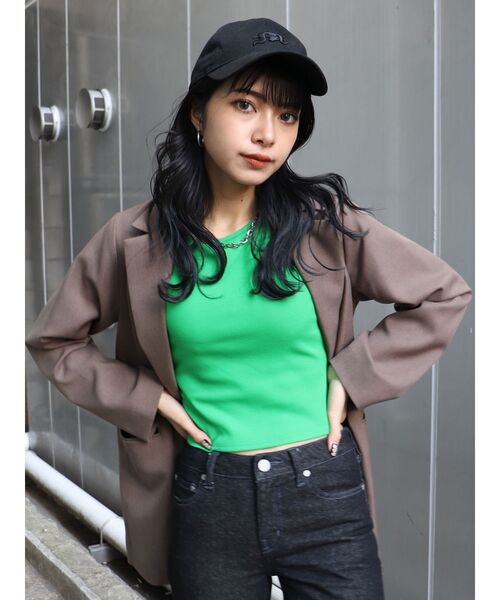 MURUA（ムルーア）の「バッククロスタンク（タンクトップ・レディース・アイボリー/ブラック/グリーン/ブルー/モカ・FREE）」の19枚目の写真