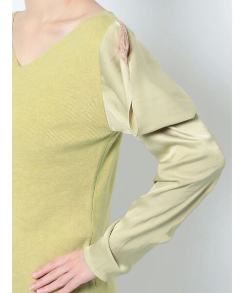 LAGUNAMOON（ラグナムーン）の「ドレープレイヤードスリーブニットプルオーバー（ニット/セーター・レディース・ブラック/ベージュ/ライトグリーン・FREE）」の18枚目の写真