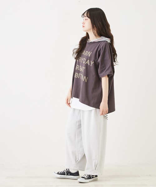 CUBE SUGAR（キューブシュガー）の「WEB限定裏毛ピグメントバイオスウェットパンツ（スウェットパンツ・レディース・スミクロ/ピンク/ブルー/カーキ/グレイッシュベージュ・M）」の15枚目の写真