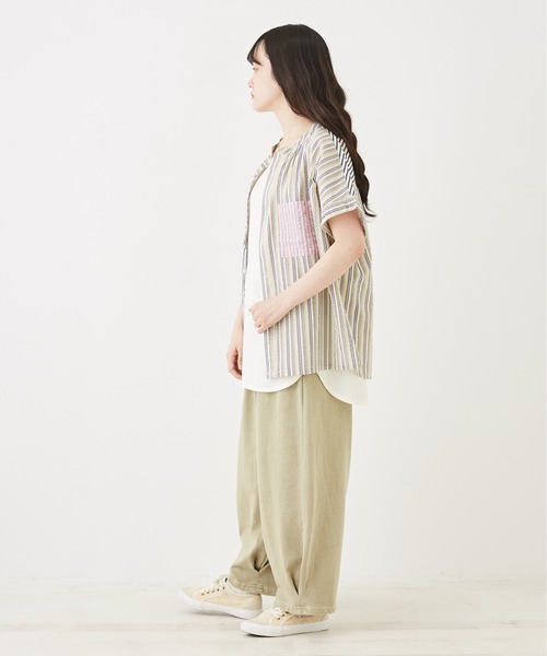 CUBE SUGAR（キューブシュガー）の「WEB限定裏毛ピグメントバイオスウェットパンツ（スウェットパンツ・レディース・スミクロ/ピンク/ブルー/カーキ/グレイッシュベージュ・M）」の11枚目の写真