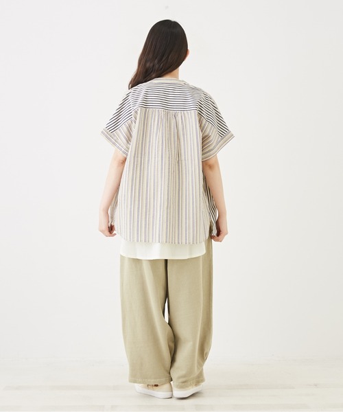 CUBE SUGAR（キューブシュガー）の「WEB限定裏毛ピグメントバイオスウェットパンツ（スウェットパンツ・レディース・スミクロ/ピンク/ブルー/カーキ/グレイッシュベージュ・M）」の12枚目の写真