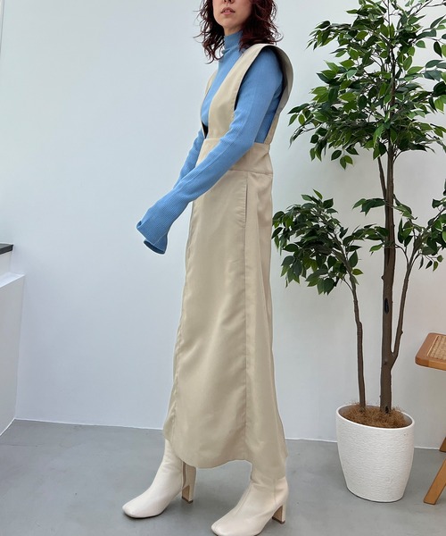 y/m by misato（イムバイミサト）の「シャークスキンジャンパースカート（スカート・レディース・キャメル/ブラック・FREE）」の18枚目の写真