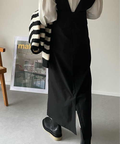 y/m by misato（イムバイミサト）の「シャークスキンジャンパースカート（スカート・レディース・キャメル/ブラック・FREE）」の19枚目の写真