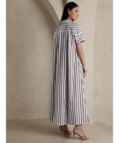 Banana Republic(バナナリパブリック)の「Rhyah ポプリン マキシドレス(ワンピース・レディース・ネイビー/ストライプ/ホワイト・XS/S/M/L)」の11枚目の写真