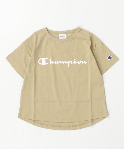 Champion（チャンピオン）の「チャンピオン  チャンピオン リラックスフィットロゴTシャツ_Champion RELAX FIT T-SHIRT（Tシャツ/カットソー・キッズ・オフホワイト/ネイビー/ブラック/ラベンダー/ベージュ/サックスブルー・120cm/150cm/160cm/130cm/110cm/140cm）」の4枚目の写真