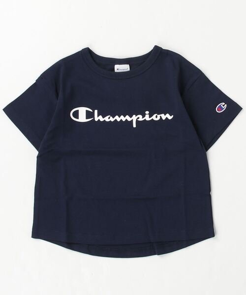 Champion（チャンピオン）の「チャンピオン  チャンピオン リラックスフィットロゴTシャツ_Champion RELAX FIT T-SHIRT（Tシャツ/カットソー・キッズ・オフホワイト/ネイビー/ブラック/ラベンダー/ベージュ/サックスブルー・120cm/150cm/160cm/130cm/110cm/140cm）」の5枚目の写真