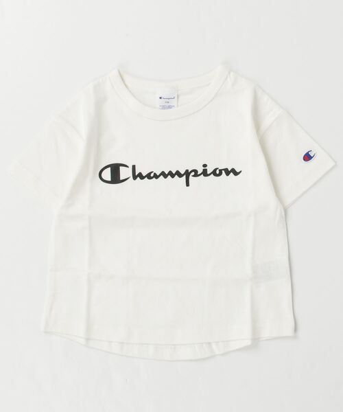Champion（チャンピオン）の「チャンピオン  チャンピオン リラックスフィットロゴTシャツ_Champion RELAX FIT T-SHIRT（Tシャツ/カットソー・キッズ・オフホワイト/ネイビー/ブラック/ラベンダー/ベージュ/サックスブルー・120cm/150cm/160cm/130cm/110cm/140cm）」の2枚目の写真