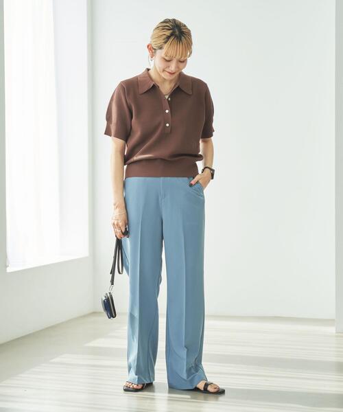 coen(コーエン)の「クロップドメッシュニットポロシャツ(ポロシャツ・レディース・ホワイト/ブラック/モカ・M/L)」の11枚目の写真