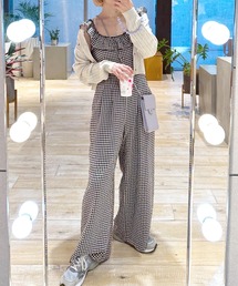 Alley by w closet | 【Alley】ギンガムチェックフリルサロペット(サロペット/オーバーオール)