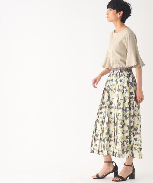 OPAQUE.CLIP（オペークドットクリップ）の「◆シルク調スーピマコットン フレアスリーブカットソー【洗濯機洗い可】（Tシャツ/カットソー・レディース・ブラウン系その他5/ホワイト系/ライトブルー/サンドベージュ/ブラック・40/38/42/36）」の15枚目の写真