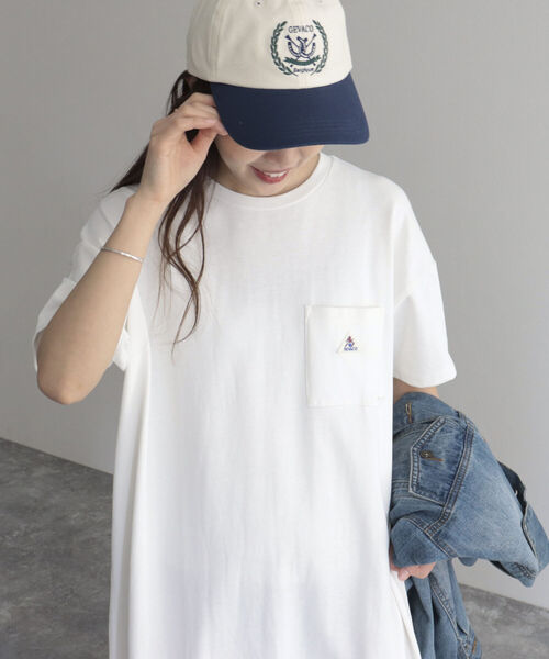 GEVACO（ゲバコ）の「【GEVACO/ゲバコ】ヘビー天竺半袖ワンピース（ワンピース・レディース・チャコールグレー/ベージュ/オフホワイト/ブルーグリーン・38）」の5枚目の写真