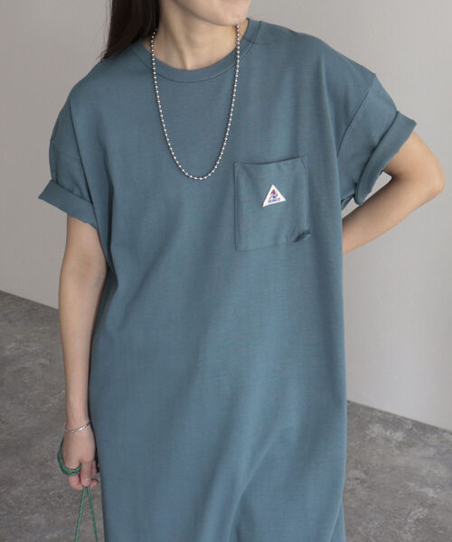 GEVACO（ゲバコ）の「【GEVACO/ゲバコ】ヘビー天竺半袖ワンピース（ワンピース・レディース・チャコールグレー/ベージュ/オフホワイト/ブルーグリーン・38）」の11枚目の写真