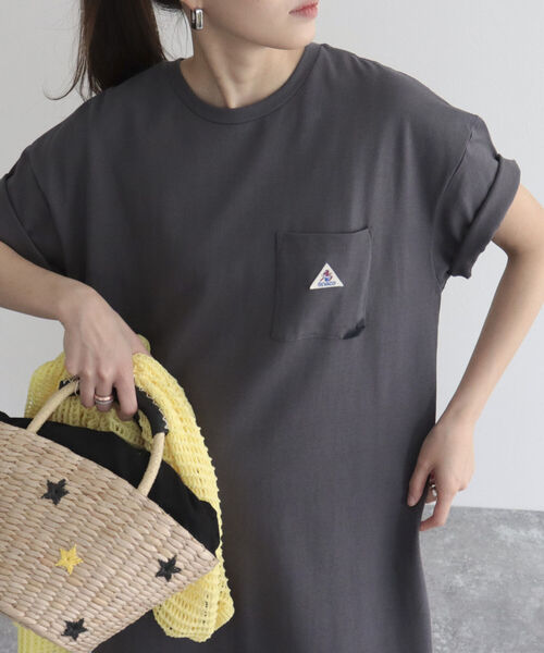 GEVACO（ゲバコ）の「【GEVACO/ゲバコ】ヘビー天竺半袖ワンピース（ワンピース・レディース・チャコールグレー/ベージュ/オフホワイト/ブルーグリーン・38）」の13枚目の写真