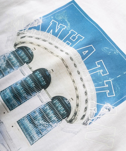 make a ray!(メイク ア レイ!)の「【別注】ストリートフォト NEW YORK/BROOKLYN/MANHATTAN プリントTシャツ/半袖T/ビッグシルエット(Tシャツ/カットソー・メンズ・オフホワイト/ホワイト/ライトホワイト・M/L)」の7枚目の写真