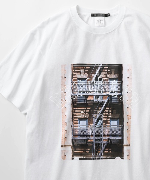 make a ray!(メイク ア レイ!)の「【別注】ストリートフォト NEW YORK/BROOKLYN/MANHATTAN プリントTシャツ/半袖T/ビッグシルエット(Tシャツ/カットソー・メンズ・オフホワイト/ホワイト/ライトホワイト・M/L)」の12枚目の写真