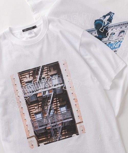make a ray!(メイク ア レイ!)の「【別注】ストリートフォト NEW YORK/BROOKLYN/MANHATTAN プリントTシャツ/半袖T/ビッグシルエット(Tシャツ/カットソー・メンズ・オフホワイト/ホワイト/ライトホワイト・M/L)」の18枚目の写真