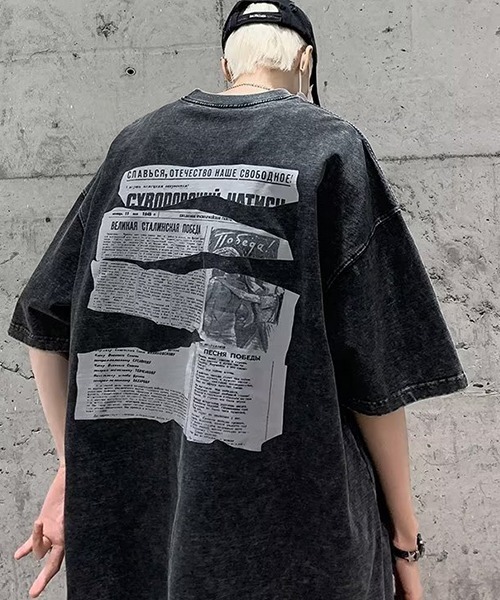 SEN TOKYO(セントーキョー)の「パンチの効いたストリートアイテム。五分袖ルーズプリントTシャツ(Tシャツ/カットソー・メンズ・ブラック・M/L/XL)」の5枚目の写真