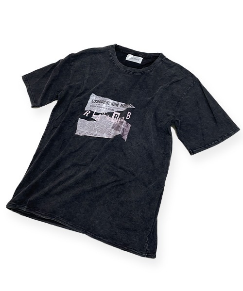 セール】パンチの効いたストリートアイテム。五分袖ルーズプリントT