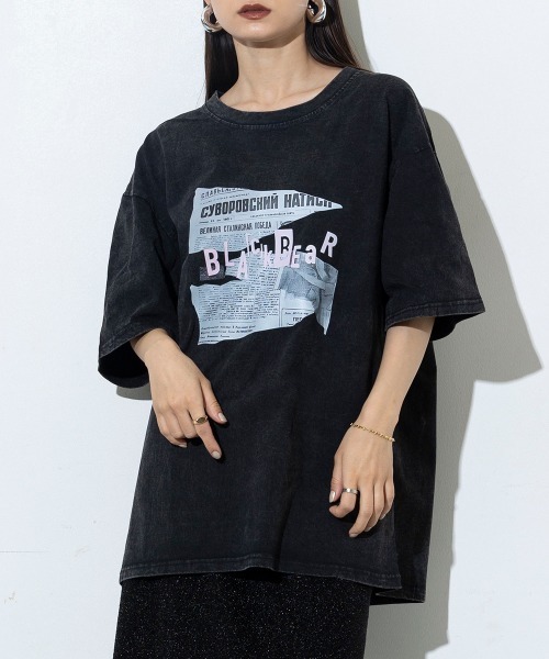 SEN TOKYO(セントーキョー)の「パンチの効いたストリートアイテム。五分袖ルーズプリントTシャツ(Tシャツ/カットソー・メンズ・ブラック・M/L/XL)」の15枚目の写真