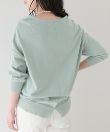 ボートネックバックスリットプルオーバー