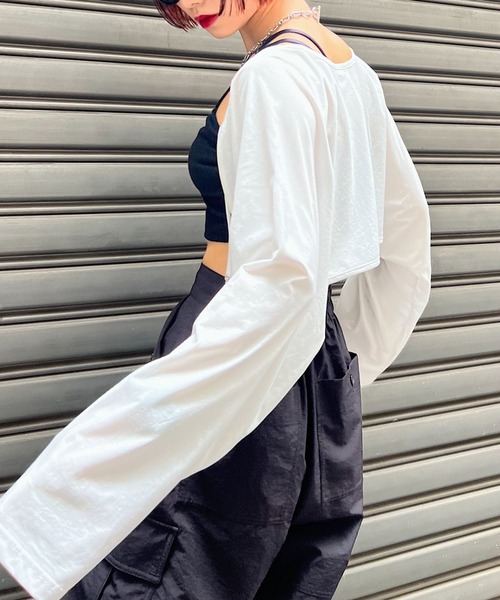 PAGEBOY（ページボーイ）の「ユルカットショートボレロ（カーディガン/ボレロ・レディース・オフホワイト/グレー/オレンジ系その他/ブラック・FREE）」の8枚目の写真