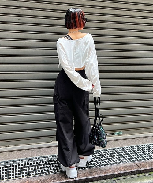 PAGEBOY（ページボーイ）の「ユルカットショートボレロ（カーディガン/ボレロ・レディース・オフホワイト/グレー/オレンジ系その他/ブラック・FREE）」の12枚目の写真