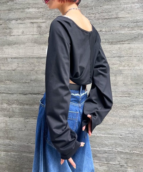 PAGEBOY（ページボーイ）の「ユルカットショートボレロ（カーディガン/ボレロ・レディース・オフホワイト/グレー/オレンジ系その他/ブラック・FREE）」の17枚目の写真