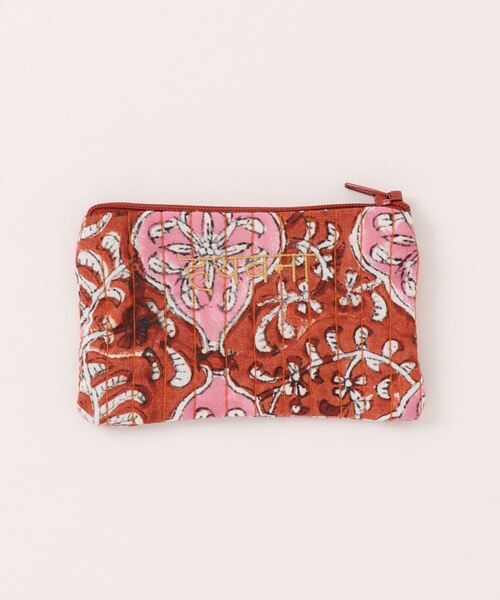 チャイハネ（チャイハネ）の「【チャイハネ】エンブロイミニポーチ（ポーチ・レディース・グレー/ピンク/ブラウン/ベージュ/イエロー/グリーン・FREE）」の3枚目の写真