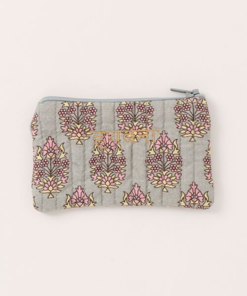 チャイハネ（チャイハネ）の「【チャイハネ】エンブロイミニポーチ（ポーチ・レディース・グレー/ピンク/ブラウン/ベージュ/イエロー/グリーン・FREE）」の2枚目の写真