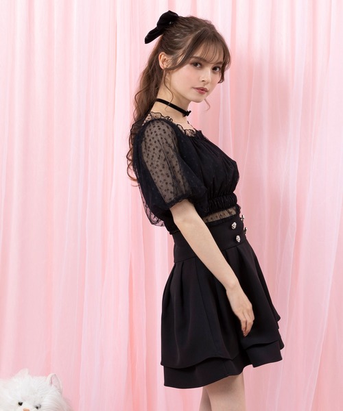 DearMyLoveRose(ディアマイラブローズ)の「選べるボタンティアードフレアミニスカート(スカート・レディース・ブラック/ブルー/クリアブラック/ベージュ・MEDIUM/XX-LARGE/X-LARGE/SMALL/LARGE)」の21枚目の写真