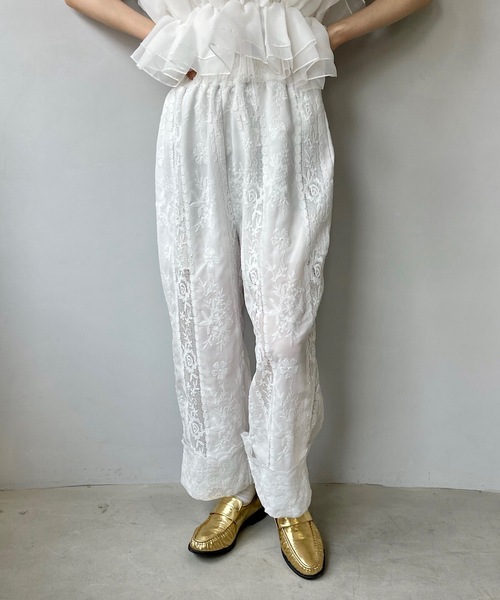SANSeLF（サンセルフ）の「レースワイドパンツ【SANSeLF】sanw23s038（その他パンツ・レディース・ホワイト・FREE）」の21枚目の写真