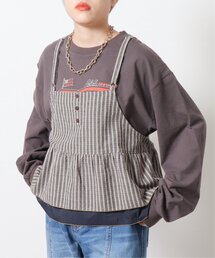 異素材切り替えキャミブラウス