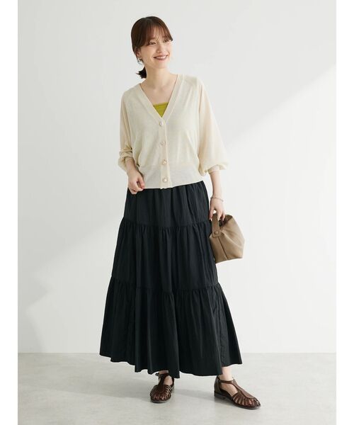 ELENCARE DUE(エレンカーレデュエ)の「・ELENCARE DUE ナイロンティアードスカート(スカート・レディース・グリーン/ブラック・FREE)」の4枚目の写真