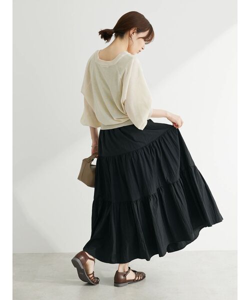 ELENCARE DUE(エレンカーレデュエ)の「・ELENCARE DUE ナイロンティアードスカート(スカート・レディース・グリーン/ブラック・FREE)」の6枚目の写真