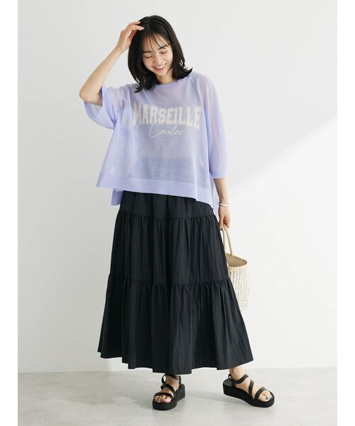 ELENCARE DUE(エレンカーレデュエ)の「・ELENCARE DUE ナイロンティアードスカート(スカート・レディース・グリーン/ブラック・FREE)」の11枚目の写真