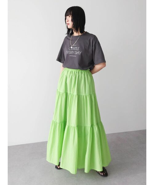ELENCARE DUE(エレンカーレデュエ)の「・ELENCARE DUE ナイロンティアードスカート(スカート・レディース・グリーン/ブラック・FREE)」の14枚目の写真