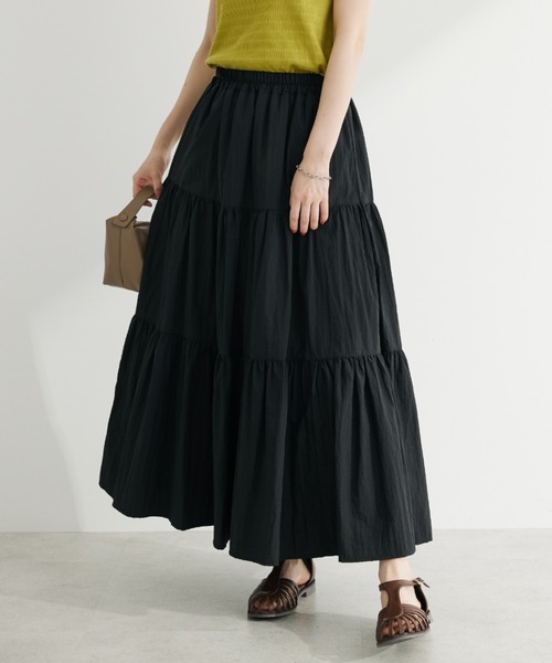 ELENCARE DUE(エレンカーレデュエ)の「・ELENCARE DUE ナイロンティアードスカート(スカート・レディース・グリーン/ブラック・FREE)」の2枚目の写真