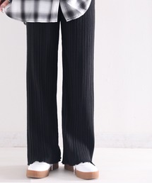 大人の楽ちんパンツ。表起毛プリーツパンツ